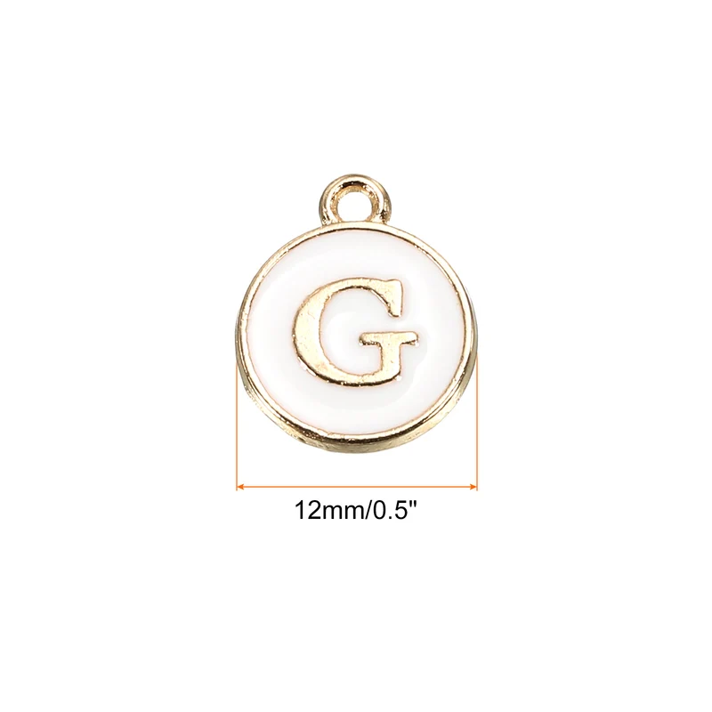 Alphabet Letter Charm Double Sided Enamel Initial Alphabet Pendant, for Necklace Bracelet Earring Jewelry Making