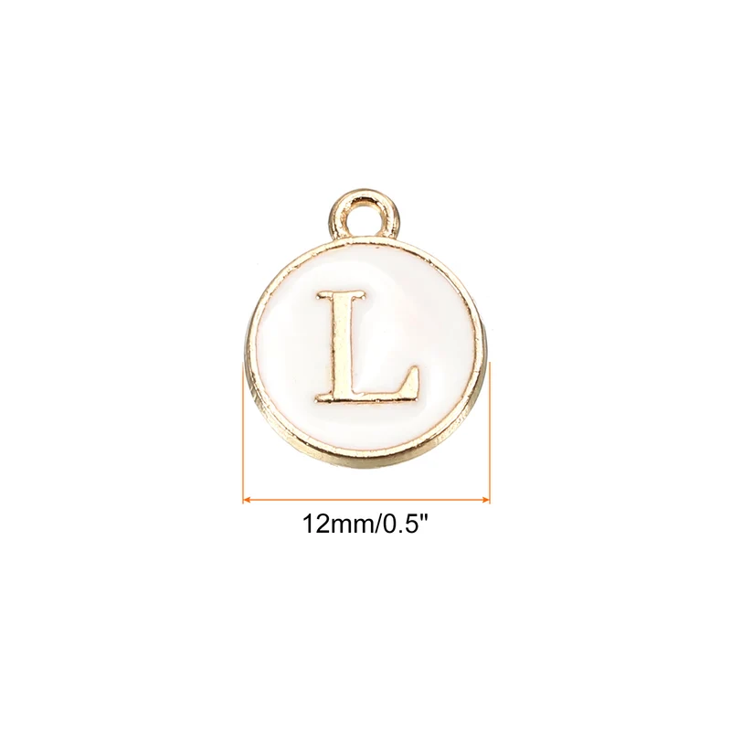Alphabet Letter Charm Double Sided Enamel Initial Alphabet Pendant, for Necklace Bracelet Earring Jewelry Making
