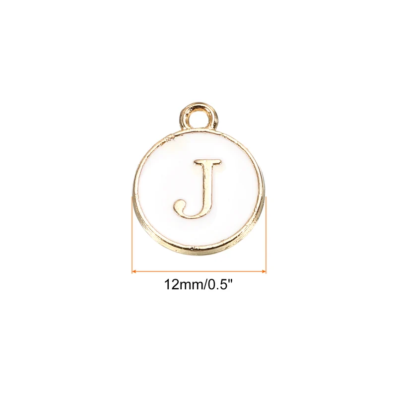 Alphabet Letter Charm Double Sided Enamel Initial Alphabet Pendant, for Necklace Bracelet Earring Jewelry Making