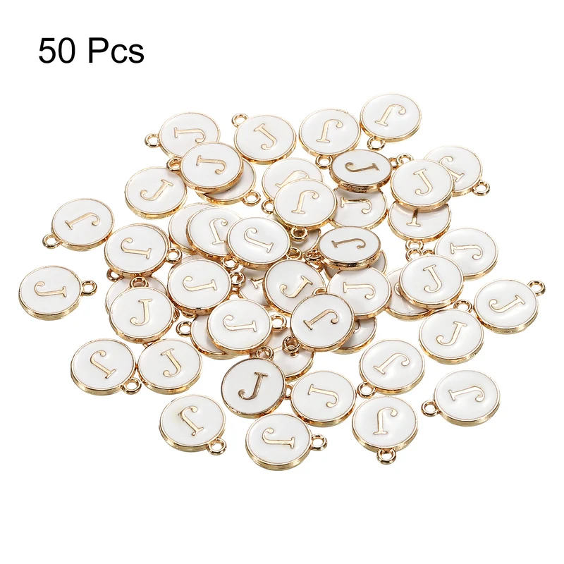 Alphabet Letter Charm Double Sided Enamel Initial Alphabet Pendant, for Necklace Bracelet Earring Jewelry Making