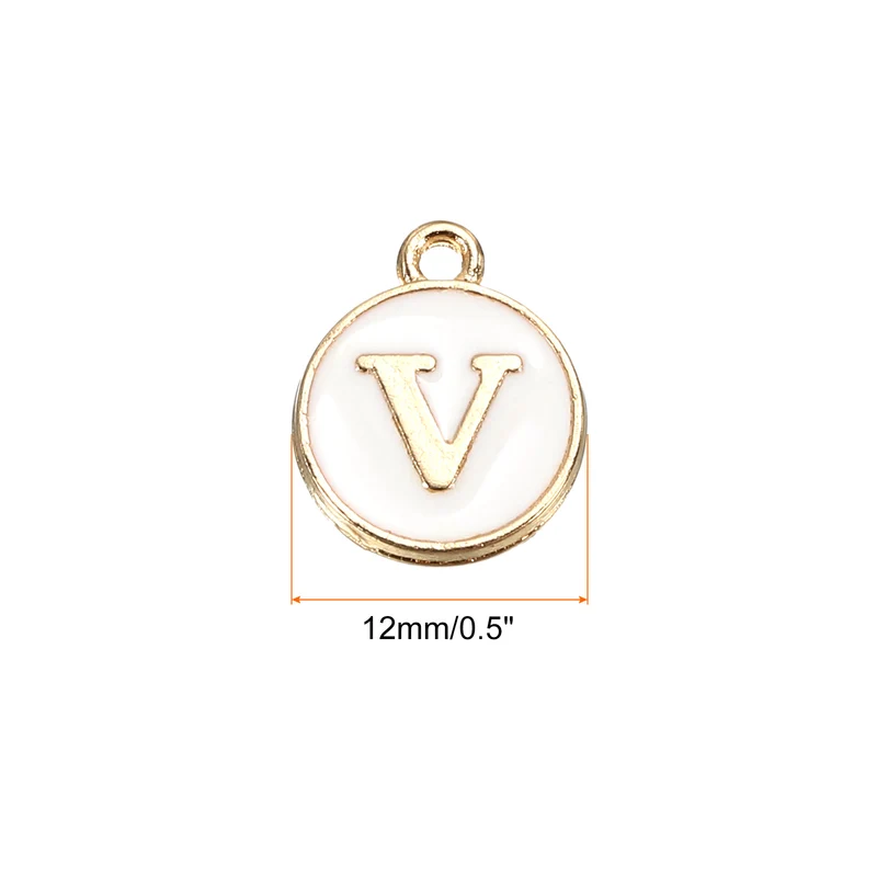 Alphabet Letter Charm Double Sided Enamel Initial Alphabet Pendant, for Necklace Bracelet Earring Jewelry Making