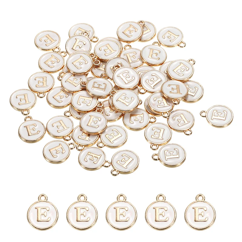 Alphabet Letter Charm Double Sided Enamel Initial Alphabet Pendant, for Necklace Bracelet Earring Jewelry Making