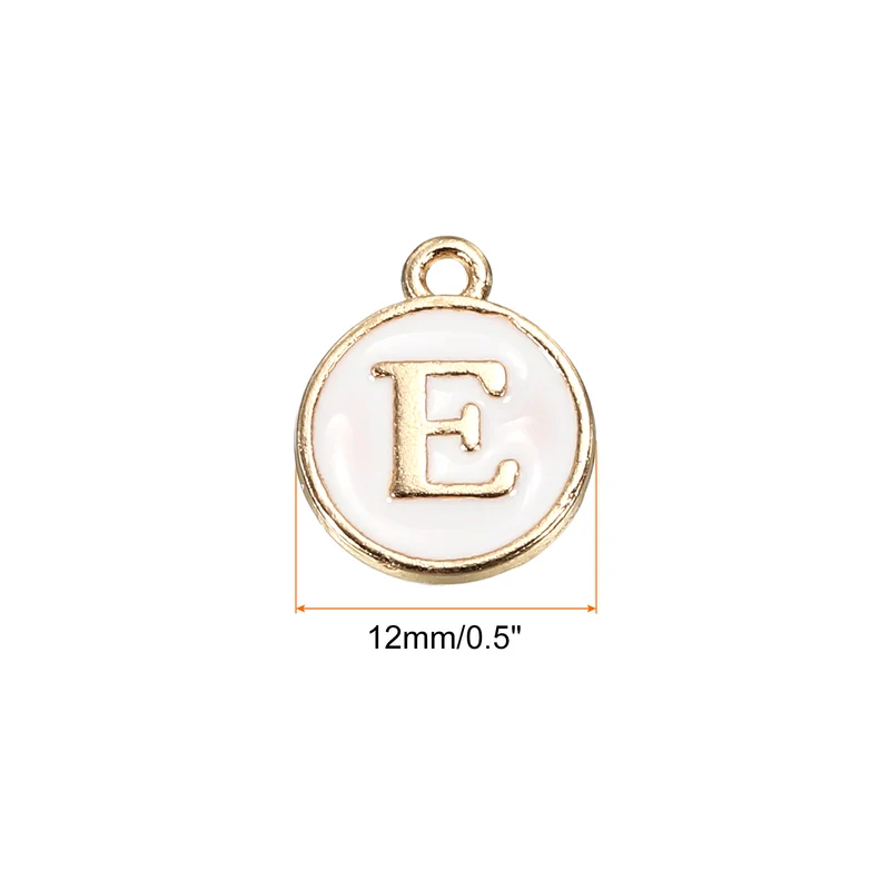 Alphabet Letter Charm Double Sided Enamel Initial Alphabet Pendant, for Necklace Bracelet Earring Jewelry Making