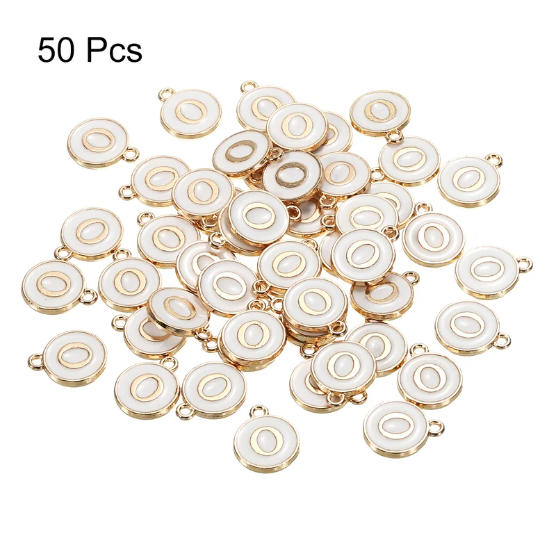 Alphabet Letter Charm Double Sided Enamel Initial Alphabet Pendant, for Necklace Bracelet Earring Jewelry Making