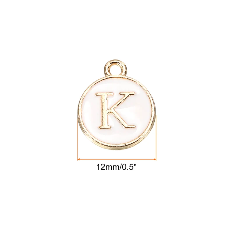 Alphabet Letter Charm Double Sided Enamel Initial Alphabet Pendant, for Necklace Bracelet Earring Jewelry Making