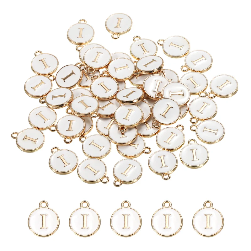 Alphabet Letter Charm Double Sided Enamel Initial Alphabet Pendant, for Necklace Bracelet Earring Jewelry Making
