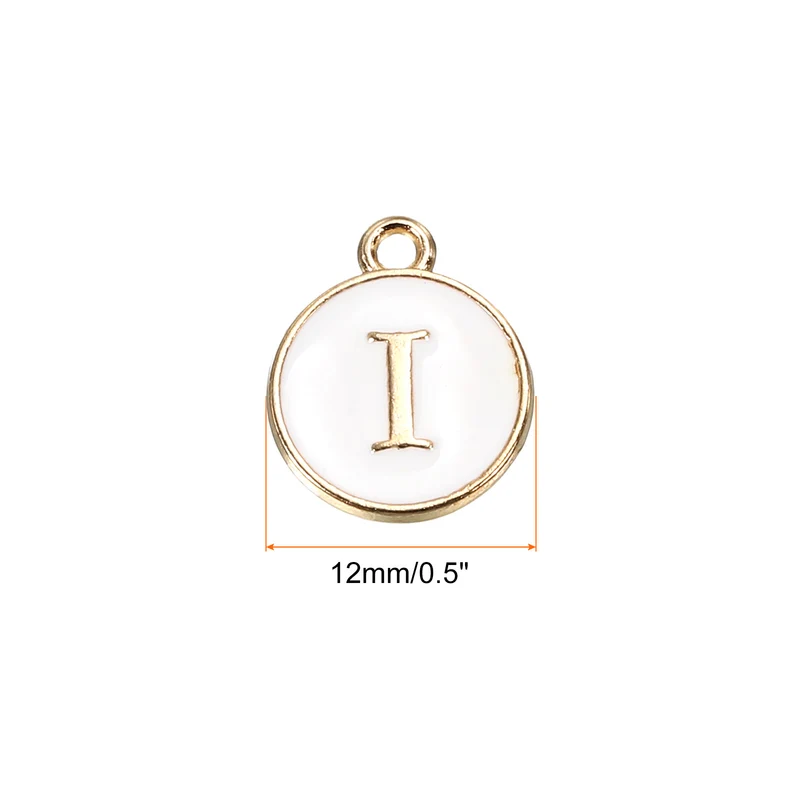 Alphabet Letter Charm Double Sided Enamel Initial Alphabet Pendant, for Necklace Bracelet Earring Jewelry Making