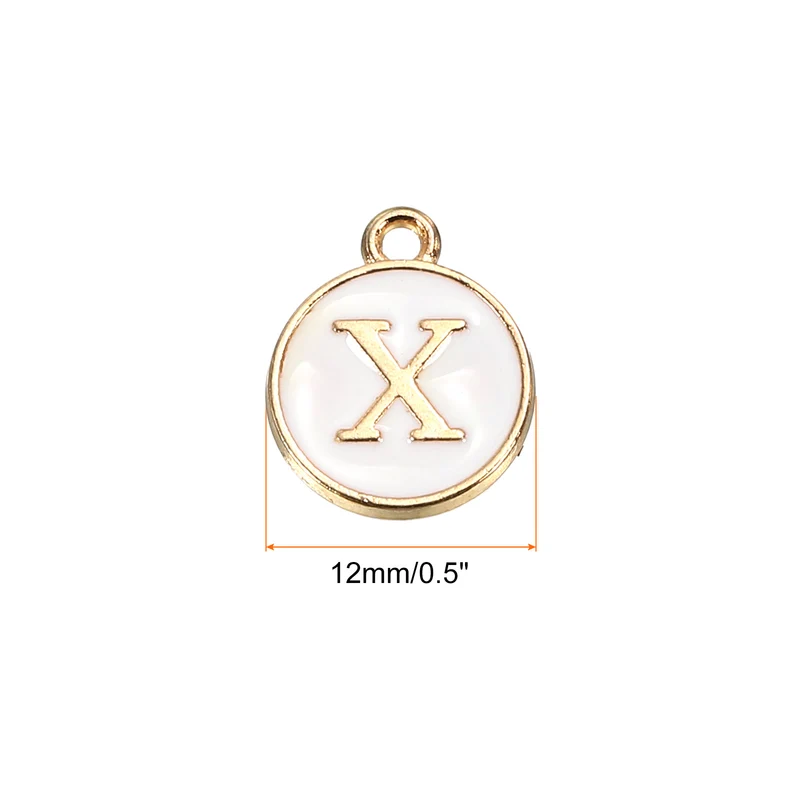 Alphabet Letter Charm Double Sided Enamel Initial Alphabet Pendant, for Necklace Bracelet Earring Jewelry Making