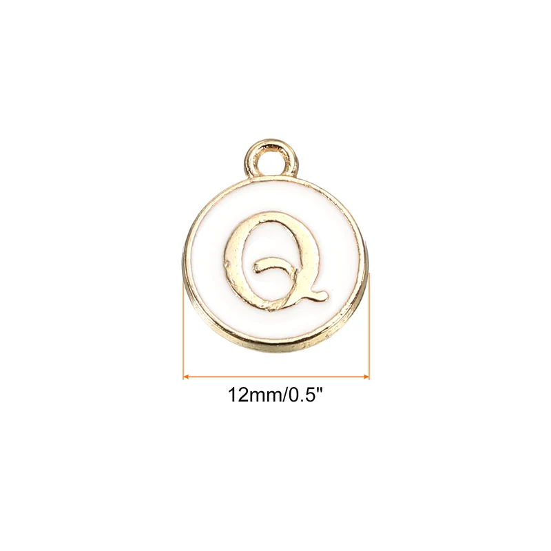 Alphabet Letter Charm Double Sided Enamel Initial Alphabet Pendant, for Necklace Bracelet Earring Jewelry Making