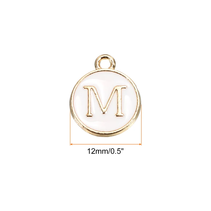 Alphabet Letter Charm Double Sided Enamel Initial Alphabet Pendant, for Necklace Bracelet Earring Jewelry Making