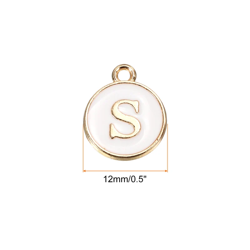 Alphabet Letter Charm Double Sided Enamel Initial Alphabet Pendant, for Necklace Bracelet Earring Jewelry Making