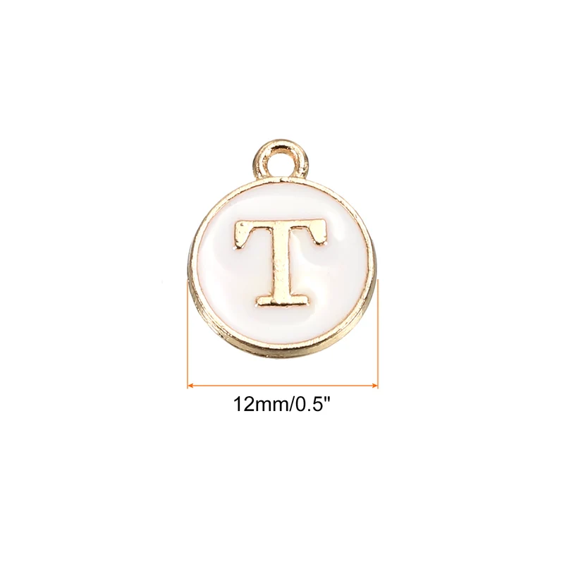 Alphabet Letter Charm Double Sided Enamel Initial Alphabet Pendant, for Necklace Bracelet Earring Jewelry Making