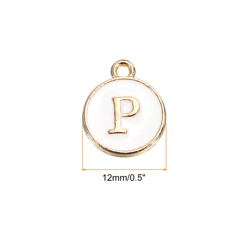 Alphabet Letter Charm Double Sided Enamel Initial Alphabet Pendant, for Necklace Bracelet Earring Jewelry Making