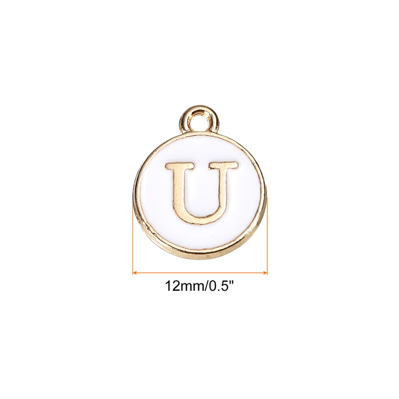 Alphabet Letter Charm Double Sided Enamel Initial Alphabet Pendant, for Necklace Bracelet Earring Jewelry Making