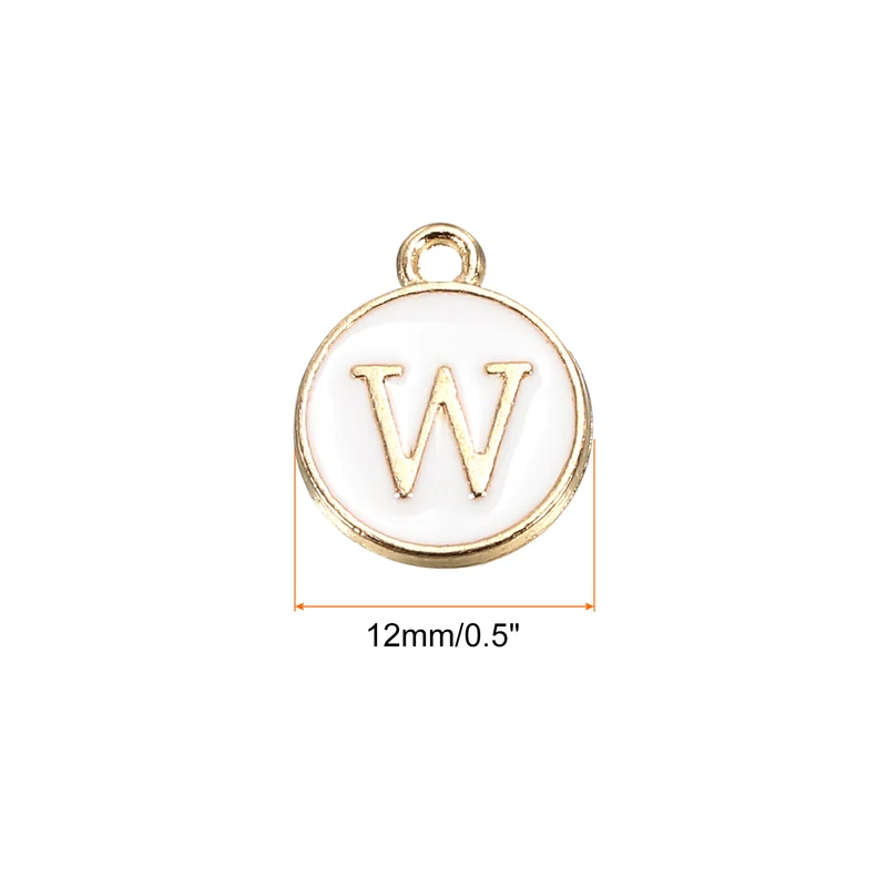 Alphabet Letter Charm Double Sided Enamel Initial Alphabet Pendant, for Necklace Bracelet Earring Jewelry Making