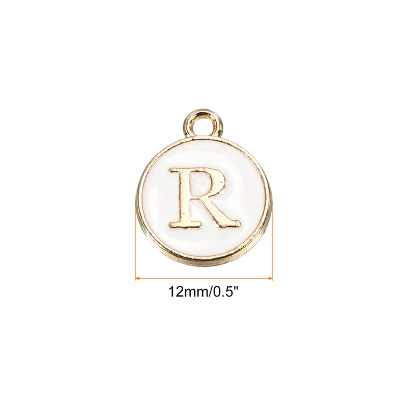 Alphabet Letter Charm Double Sided Enamel Initial Alphabet Pendant, for Necklace Bracelet Earring Jewelry Making