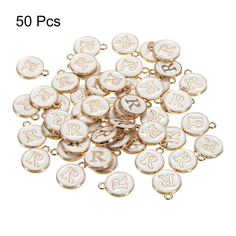 Alphabet Letter Charm Double Sided Enamel Initial Alphabet Pendant, for Necklace Bracelet Earring Jewelry Making