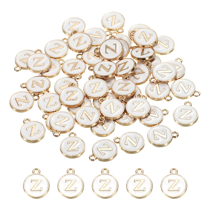 Alphabet Letter Charm Double Sided Enamel Initial Alphabet Pendant, for Necklace Bracelet Earring Jewelry Making