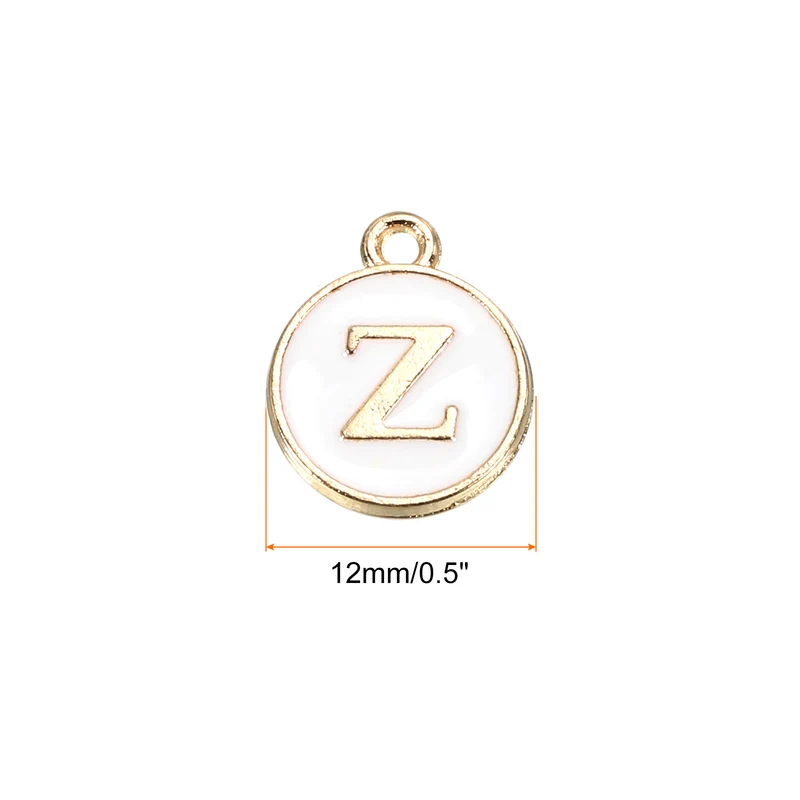 Alphabet Letter Charm Double Sided Enamel Initial Alphabet Pendant, for Necklace Bracelet Earring Jewelry Making