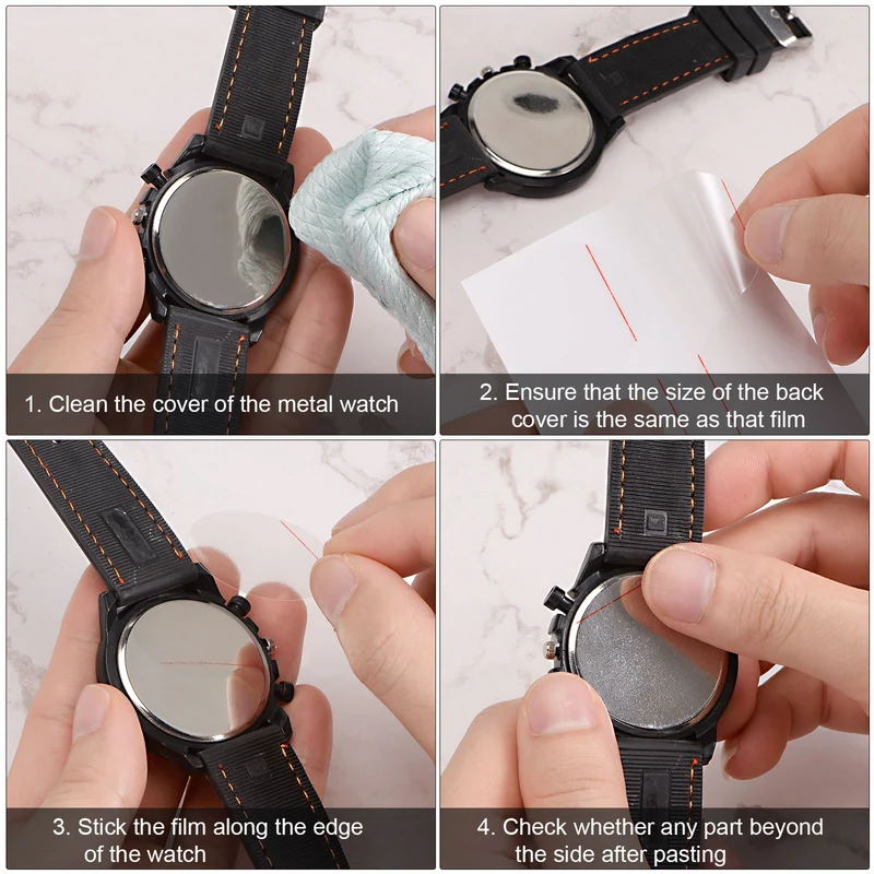 Watch Back Cover Protective Film, PE Round Watch Back Case Protector Film Stickers for Watch Back Case Protection