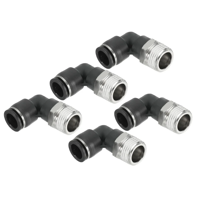 5 Pcs Male Elbow 1/2" Tubing OD x 1/2" NPT Thread 90 Push to Connect Fittings