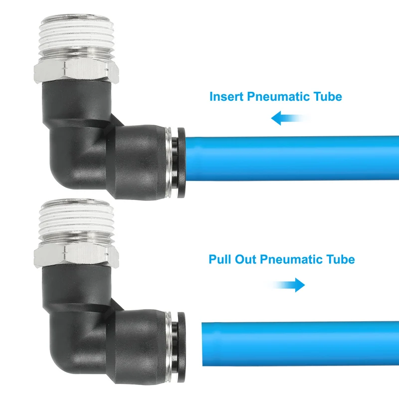 5 Pcs Male Elbow 1/2" Tubing OD x 1/2" NPT Thread 90 Push to Connect Fittings