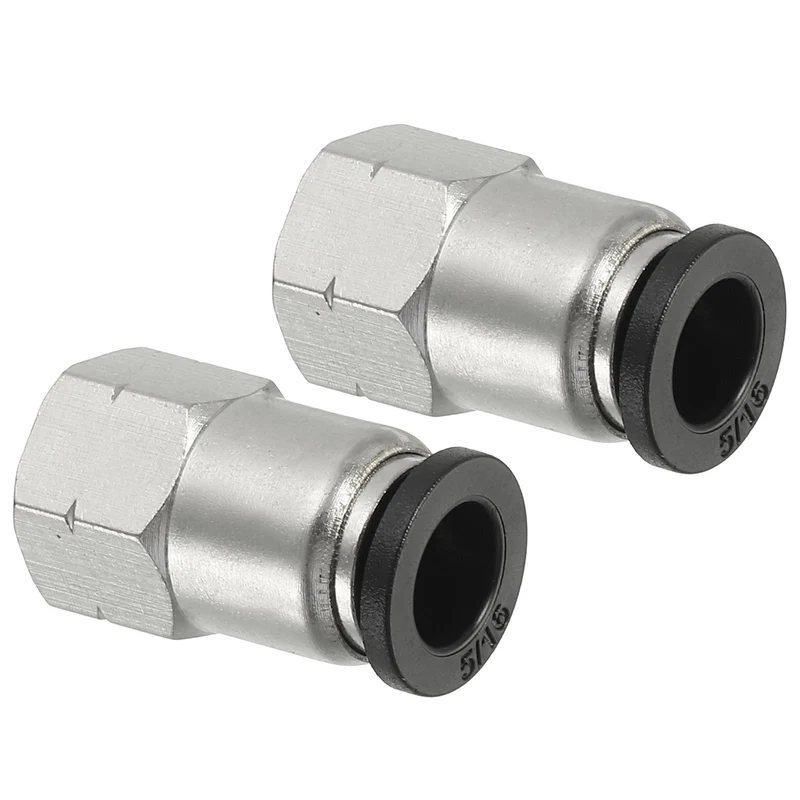 2 Pcs Female Straight 5/16" Tubing OD x 1/8" NPT Thread Push to Connect Fittings