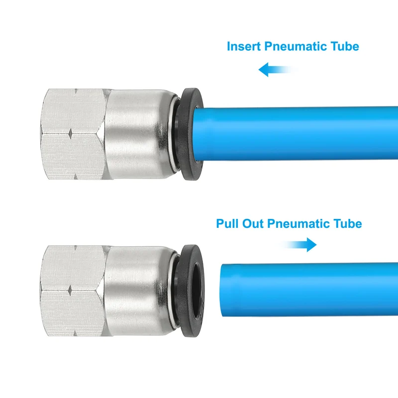 2 Pcs Female Straight 3/8" Tubing OD x 1/8" NPT Thread Push to Connect Fittings