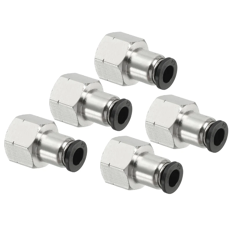 5 Pcs Female Straight 1/4" Tubing OD x 1/4" NPT Thread Push to Connect Fittings