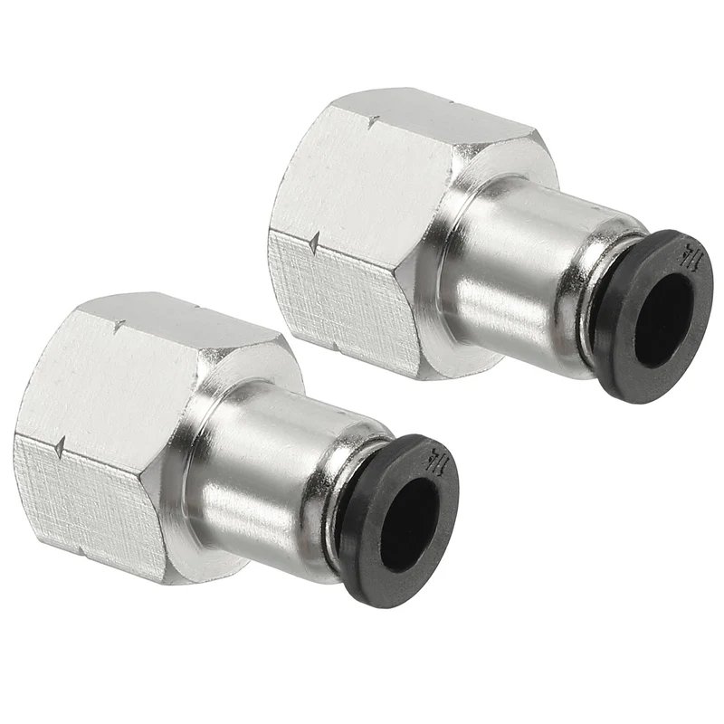 2 Pcs Female Straight 1/4" Tubing OD x 1/4" NPT Thread Push to Connect Fittings