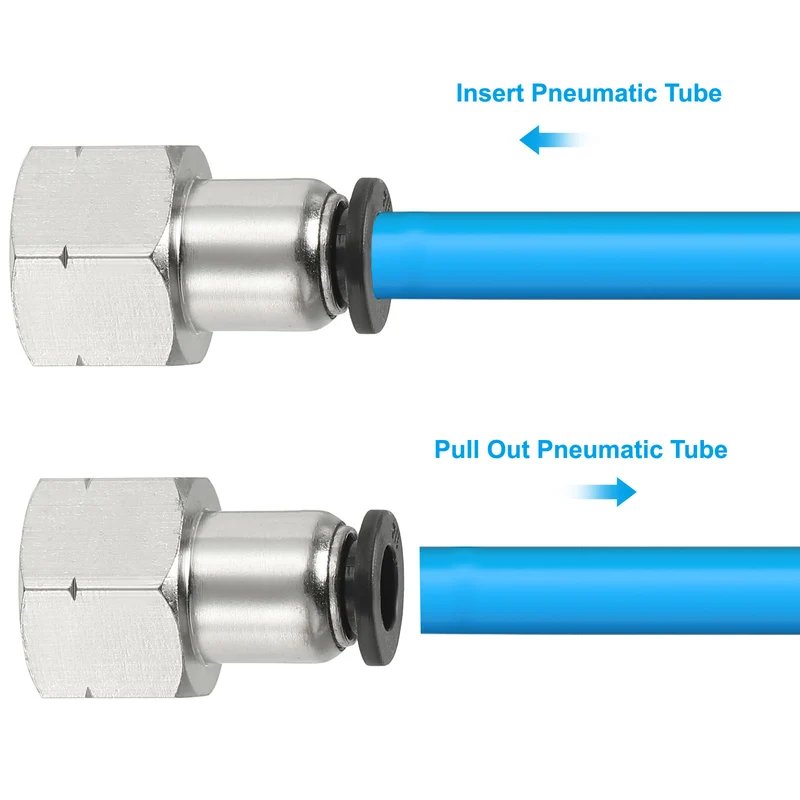 2 Pcs Female Straight 1/4" Tubing OD x 1/4" NPT Thread Push to Connect Fittings