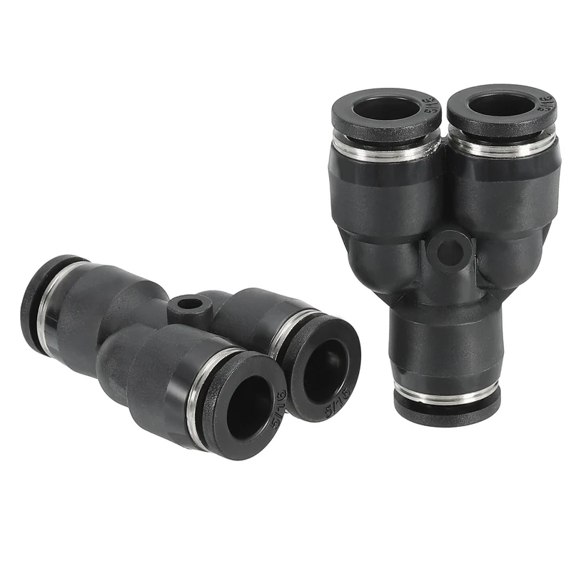 2Pcs 5/16 Inch OD Y Shape Plastic Push to Connect Fittings 3 Ways Tube Connect