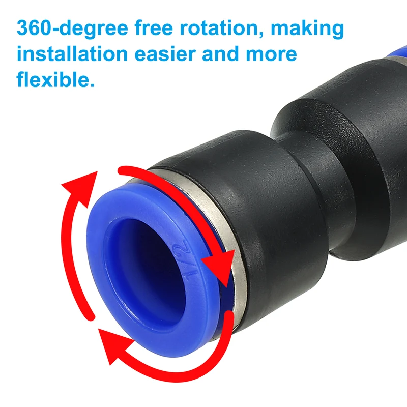 1/2 Inches Push to Connect Fitting Quick Release Pneumatic Connectors 5Pcs