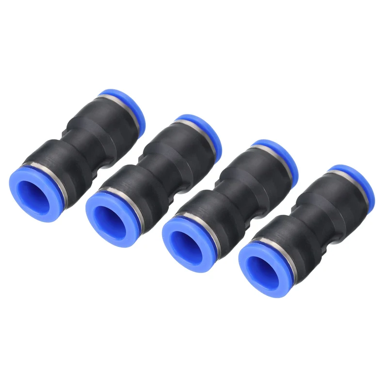 4Pcs Quick Connect Push to Connector Fitting 12mm Tube OD Black