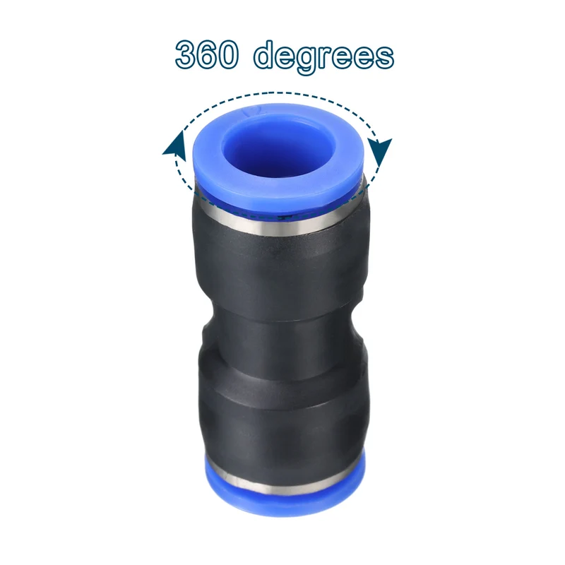 4Pcs Quick Connect Push to Connector Fitting 12mm Tube OD Black