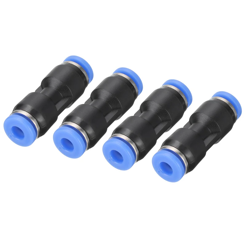 4Pcs Quick Connect Push to Connector Fitting 4mm Tube OD Black