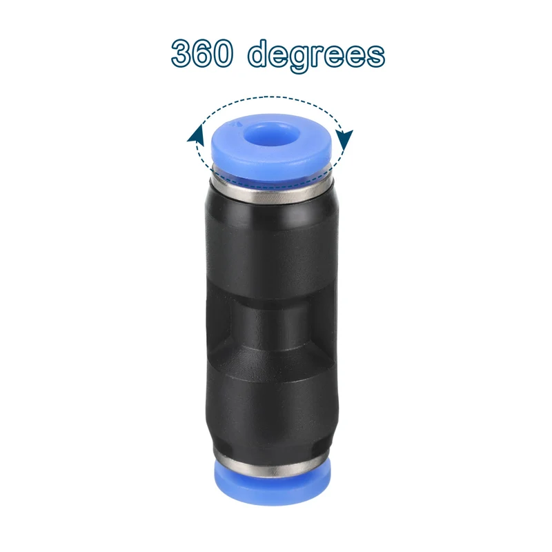 4Pcs Quick Connect Push to Connector Fitting 4mm Tube OD Black