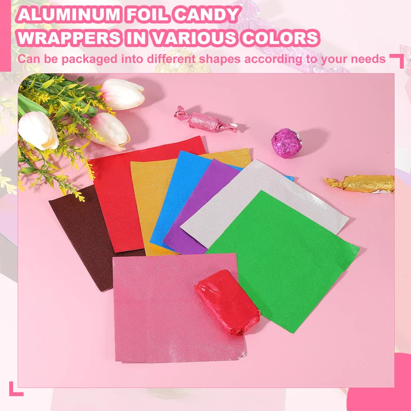 200 Pcs Candy Foil Wrappers, 7.87 x 7.87" Wrappers, Black (Orange Peel)