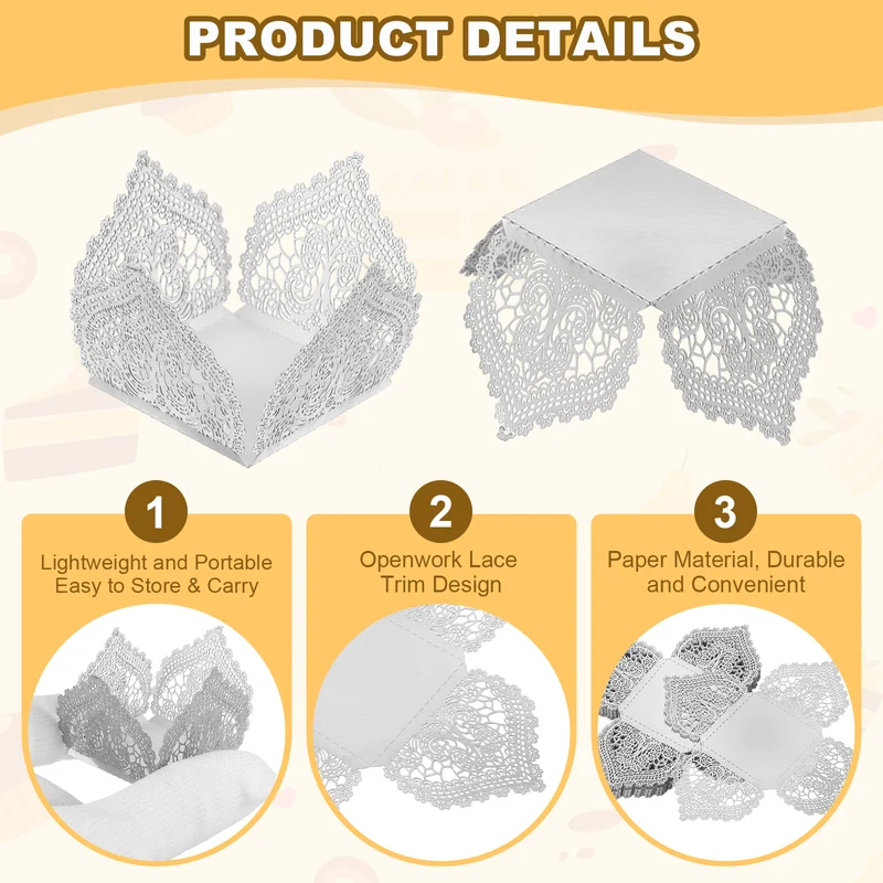 30PCS 4.1 Inch Truffle Wrappers for Wedding Birthday, Silver