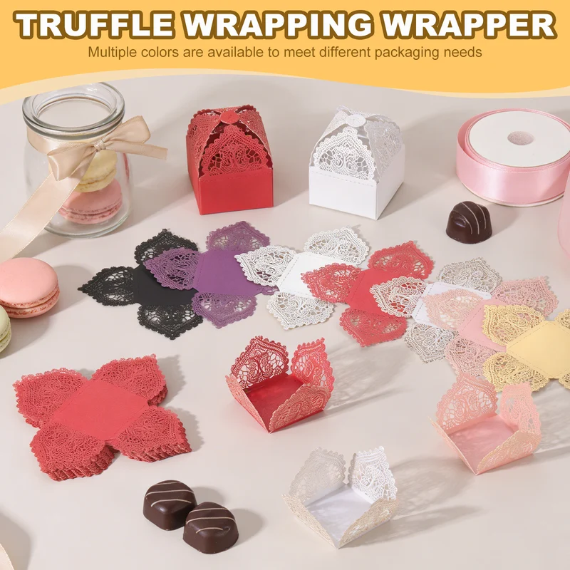 30PCS 4.1 Inch Truffle Wrappers for Wedding Birthday, Silver
