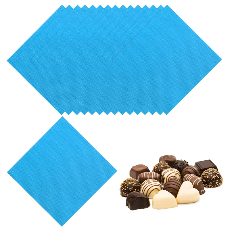 200 Pcs Candy Foil Wrappers, 3.1 x 3.1 Inch Chocolate Wrappers, Blue