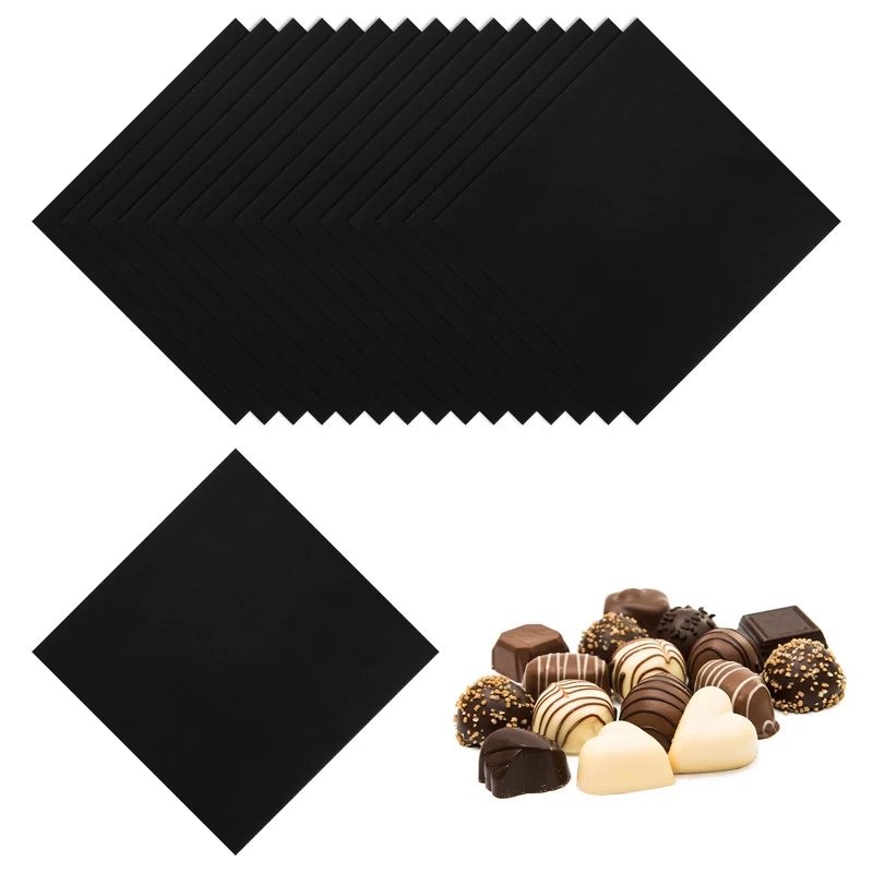 200 Pcs Candy Foil Wrappers, 7.87 x 7.87" Chocolate Wrappers, Black