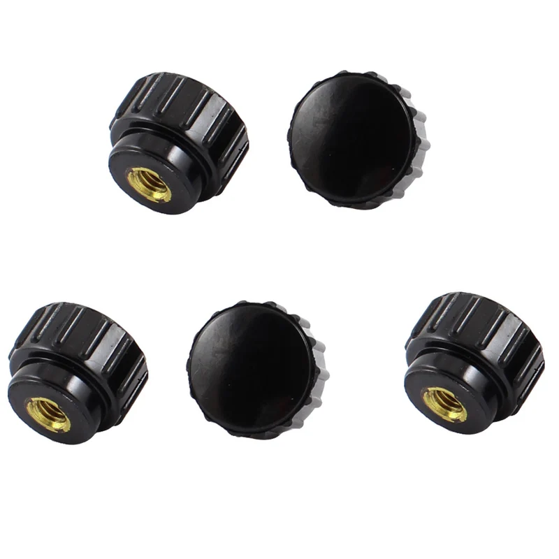 Uxcell 5 Pcs Black M4 Female Thread Thumbscrew Grip Knurled Knob