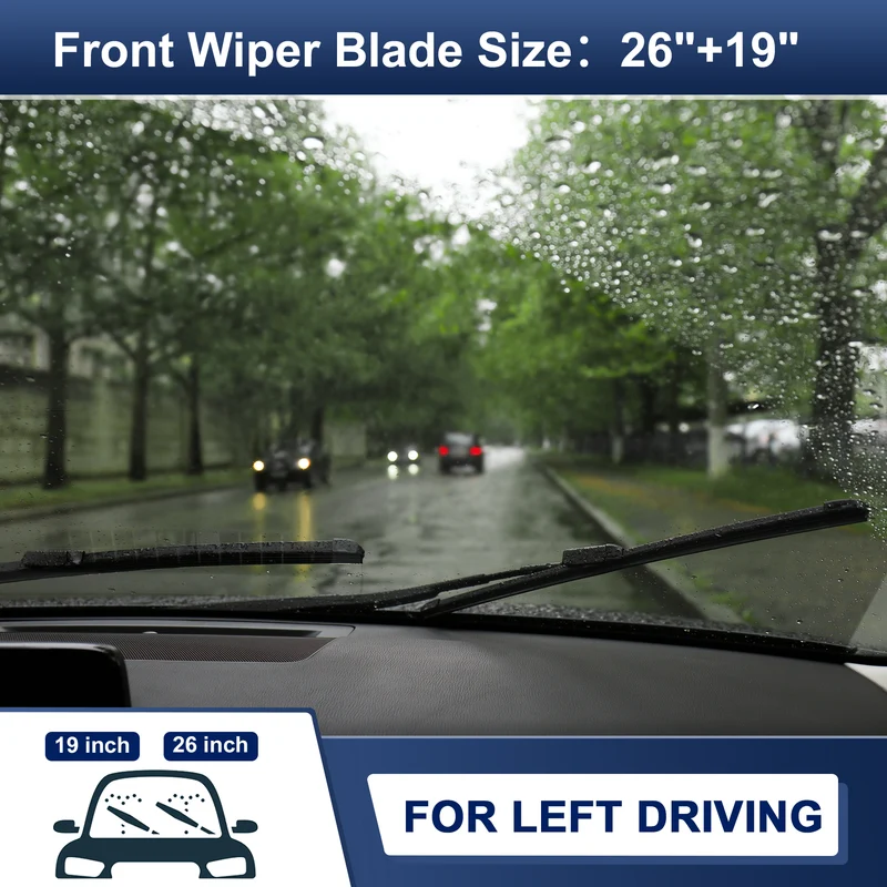 26"+19" Front Pair Upgraded Windshield Wiper Blades Set for Audi A3 8Y 2020-2024