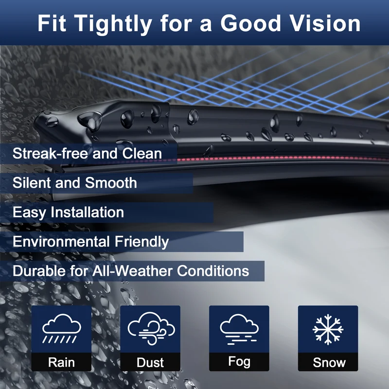 26"+19" Front Pair Upgraded Windshield Wiper Blades Set for Audi A3 8Y 2020-2024