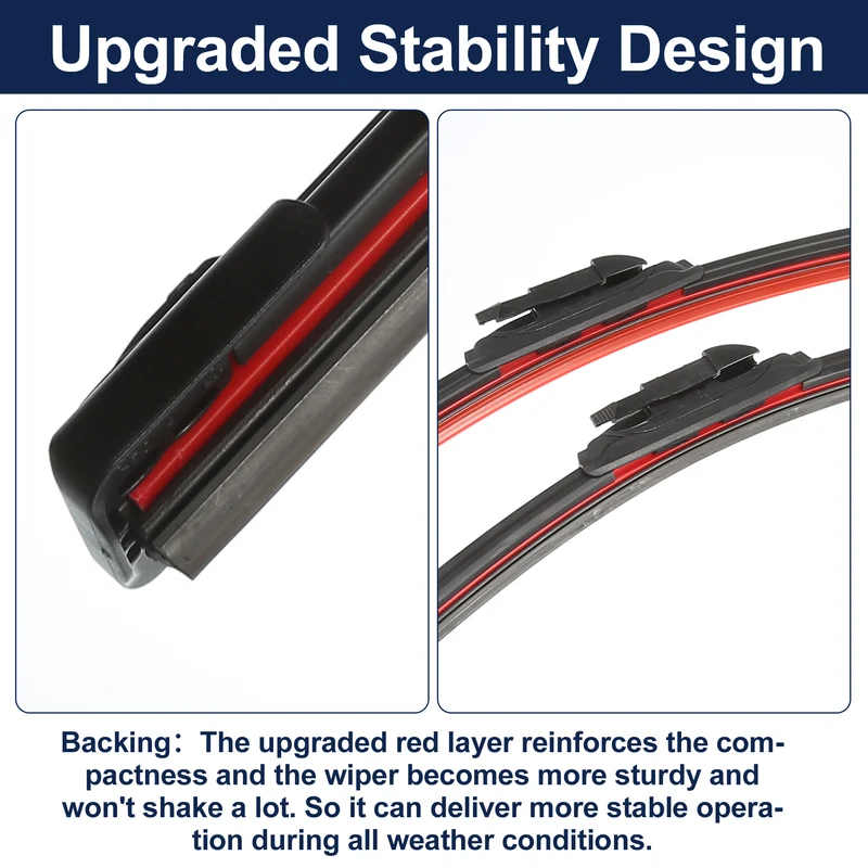 26"+19" Front Pair Upgraded Windshield Wiper Blades Set for Audi A3 8Y 2020-2024