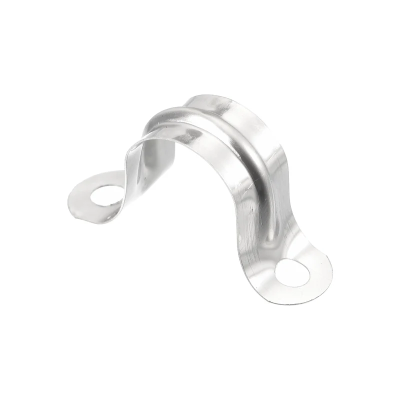 Uxcell Rigid Pipe Strap, 2 Hole U-Shaped 201 Stainless Steel Bracket Tube Clip for Water Tube Pipe