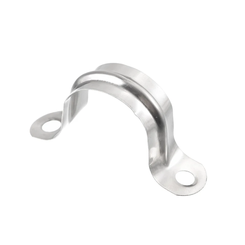 Uxcell Rigid Pipe Strap, 2 Hole U-Shaped 201 Stainless Steel Bracket Tube Clip for Water Tube Pipe