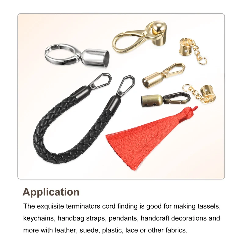 Uxcell Cord End Cap Terminator Cord Finding for Tassel Jewelry Making Strap