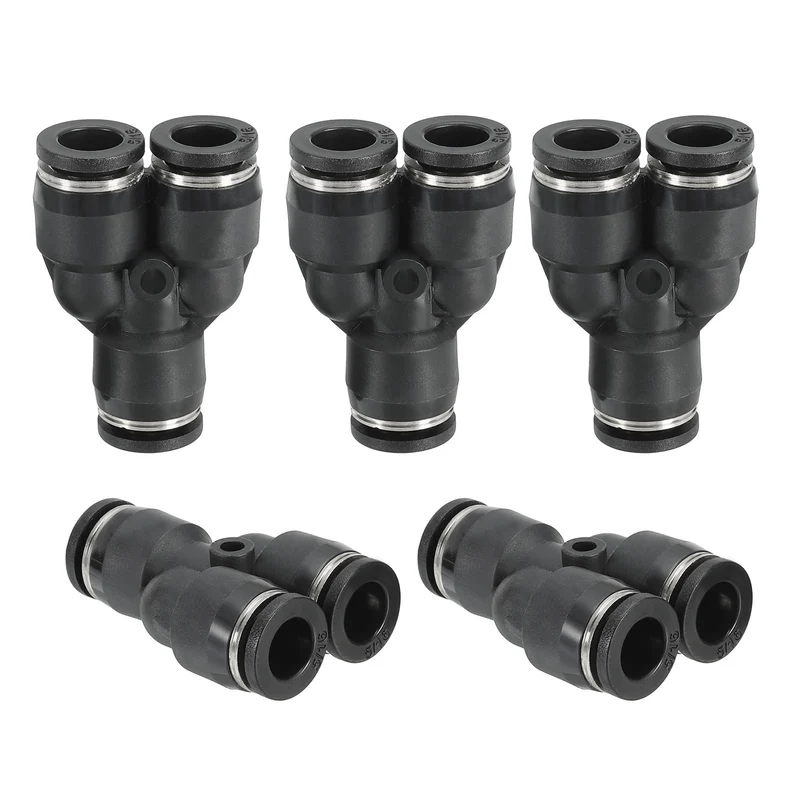 5Pcs 5/16 Inch OD Y Shape Plastic Push to Connect Fittings 3 Ways Tube Connect
